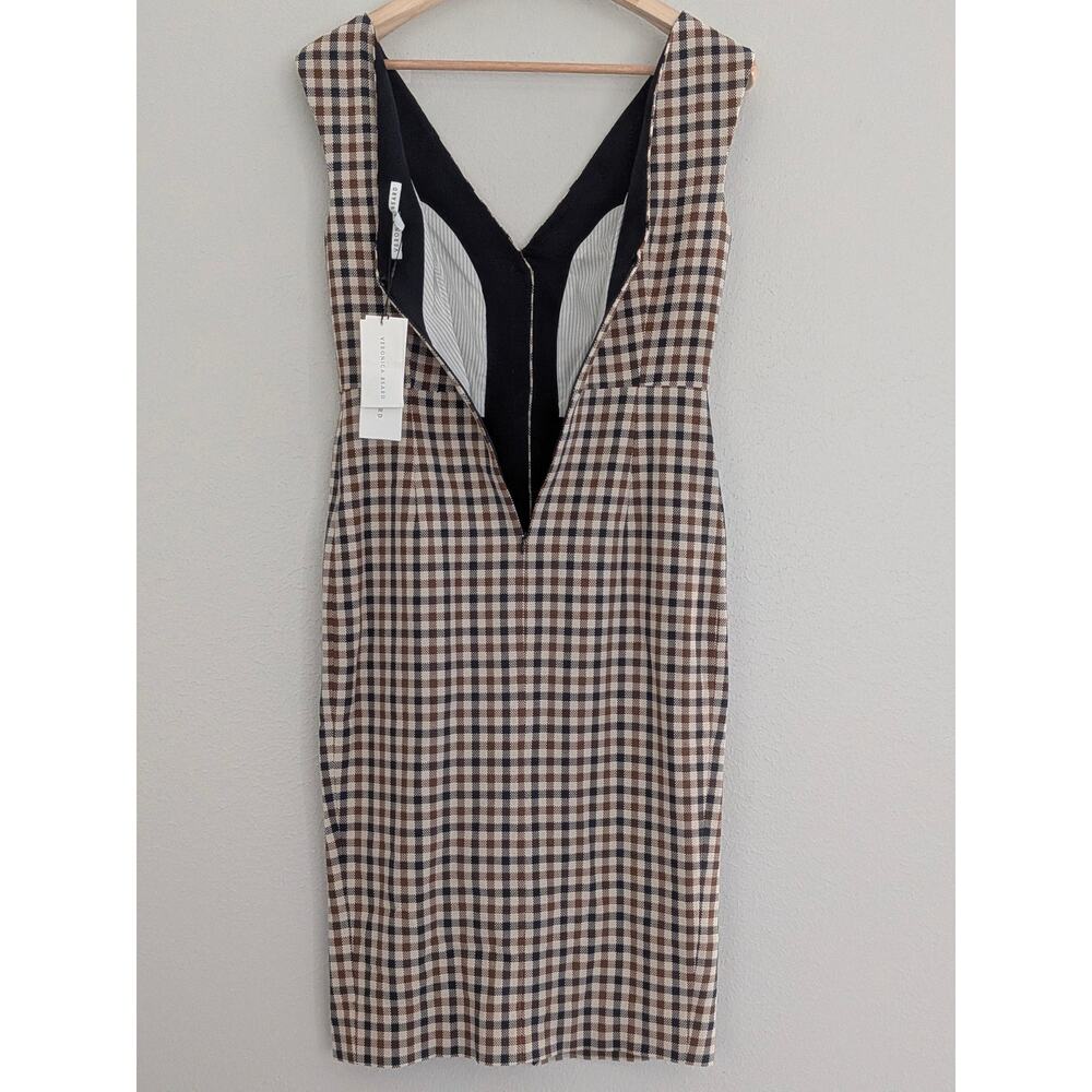 Veronica Beard Dress Lark Size 8 Plaid Check Midi Dress Knee Length $550 NWT - Picture 7 of 11